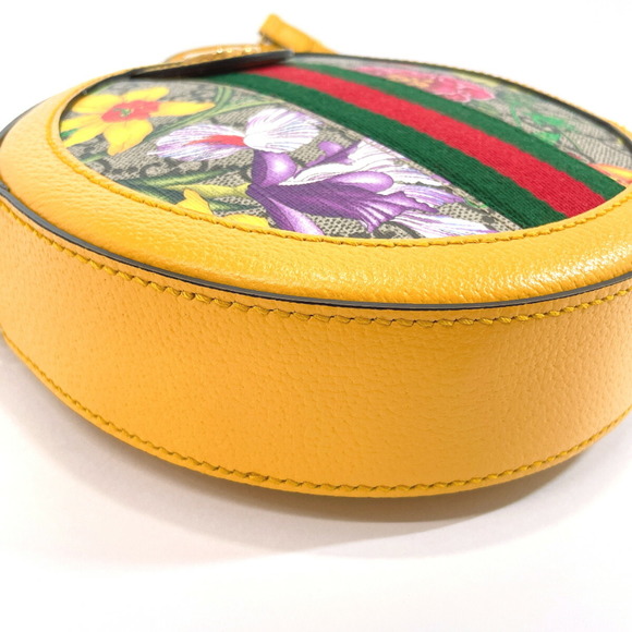 Gucci Chain Shoulder Flora Webbing Line GG Supreme Canvas Yellow - Picture 5 of 11